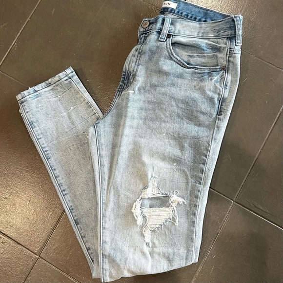 Men's PACSUN Stacked Skinny Distressed Jeans 32/30 - Picture 2 of 11